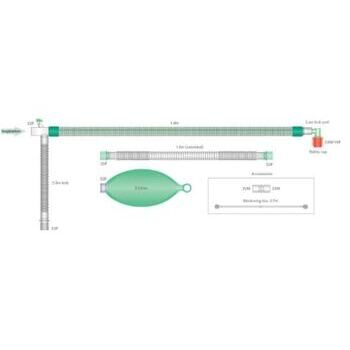 22mm DuoFlow Beatmungssystem mit 2L Beutel, elbow und integrierter CO2-Messleitung, 1.8m