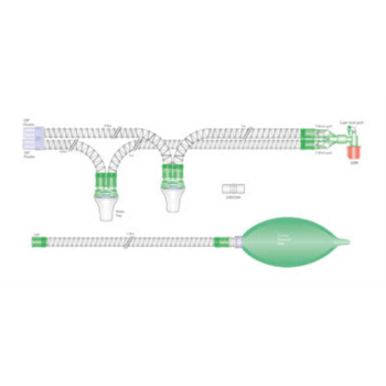 22mm Smoothbore Beatmungssystem 1.6m Erwachsene mit 2 Wasserfallen, Y-Stück mit Öffnung, Beutel 2L
