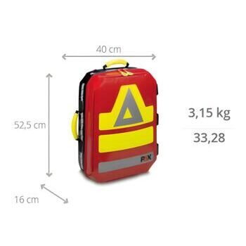 PAX Notfallrucksack P5/11 M, PAX Rip-Tec rot, Front PAX-Tec - 2.0