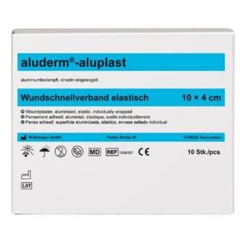 Aluderm-aluplast Wundschnellverband, elastisch, 1 m x 4 cm, 10 Stück