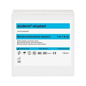 Aluderm-aluplast Wundschnellverband, elastisch, 5 m x 8 cm - gerollt