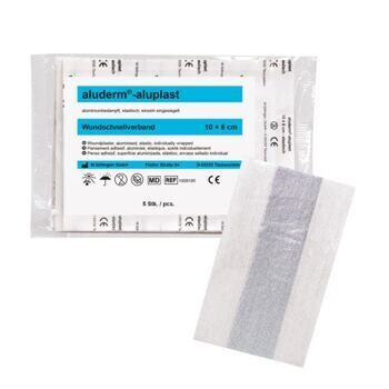 Aluderm-aluplast elastisch Wundschnellverband 10 cm x 6 cm 5 Stück