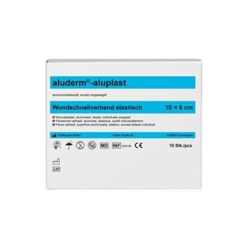 Aluderm-aluplast Wundschnellverband, elastisch, 10 cm x 6 cm, 10 Stück