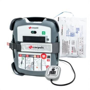 Paket 8 corpuls aed (Halbautomat), mit prime CPR Einwegsensor, Batterie corpuls aed, corPatch easy