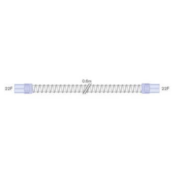 22mm Smoothbore Spiralschlauch für Beatmung, mit weichen Endkonnektoren, 22ID-22ID, L=0.6m