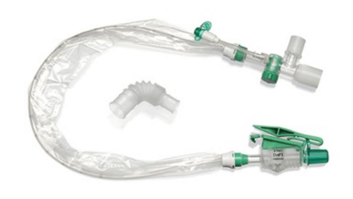 TrachSeal Geschlossenes Absaugsystem für Erwachsene, endotracheal 72 Std., CH14, 54cm, grün