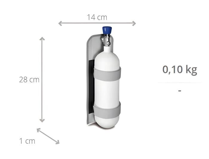 PAX Sauerstoffflaschenhalterung 0.8 Liter, PAX-Plan grau