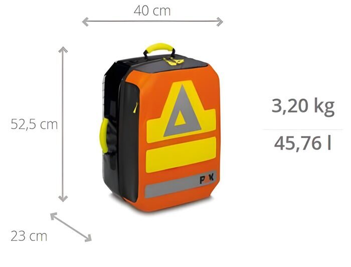 PAX Notfallrucksack P5/11 L, PAX Rip-Tec tagesleuchtorange, Front PAX-Tec - 2.0