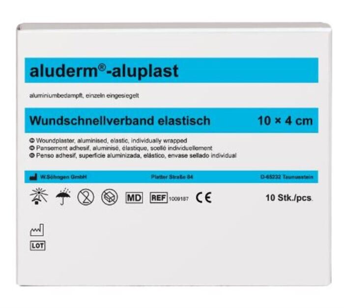 Aluderm-aluplast Wundschnellverband, elastisch, 1 m x 4 cm, 10 Stück