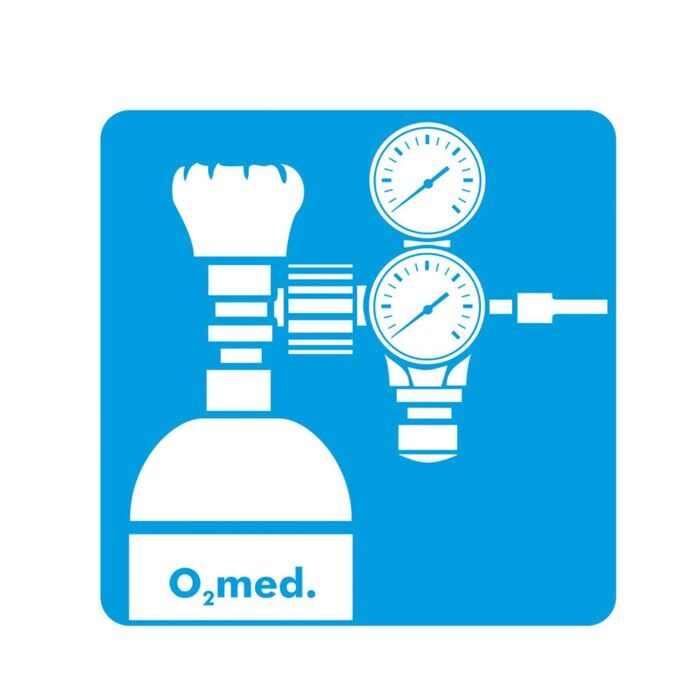 Piktogramm einzeln 80 x 80mm Sauerstoff