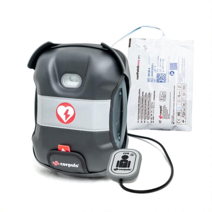 Paket 3 : corpuls aed (Halbautomat), mit prime CPR Einwegsensor, Batterie corpuls aed, corPatch easy